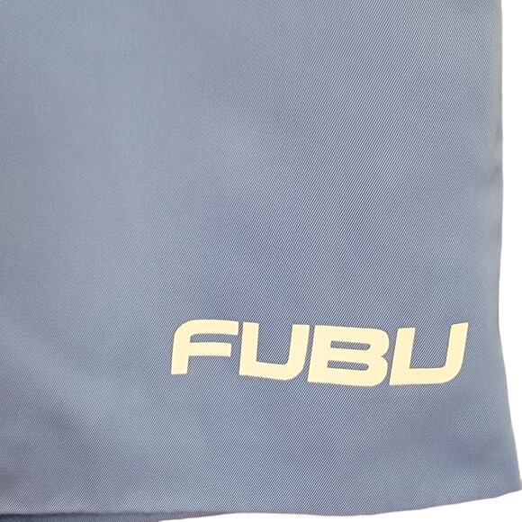 Forever 21‎ x Fubu Blue Zipper Skirt Womens Sz M Mini A Line Sporty Logo Short - Picture 3 of 6